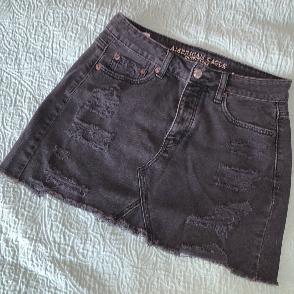 American Eagle Black Denim Skirt